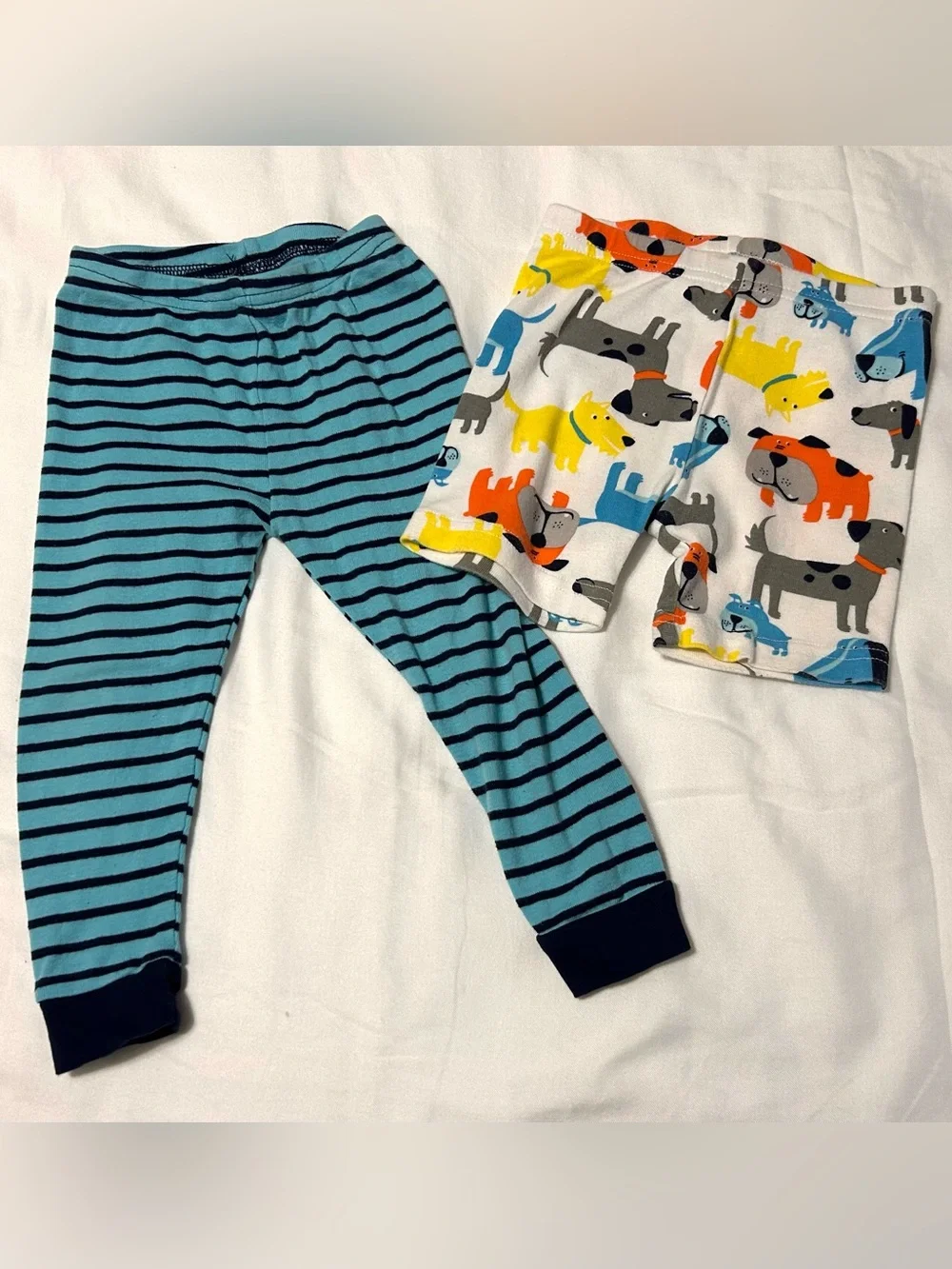 Striped Blue and White Kids Shorts